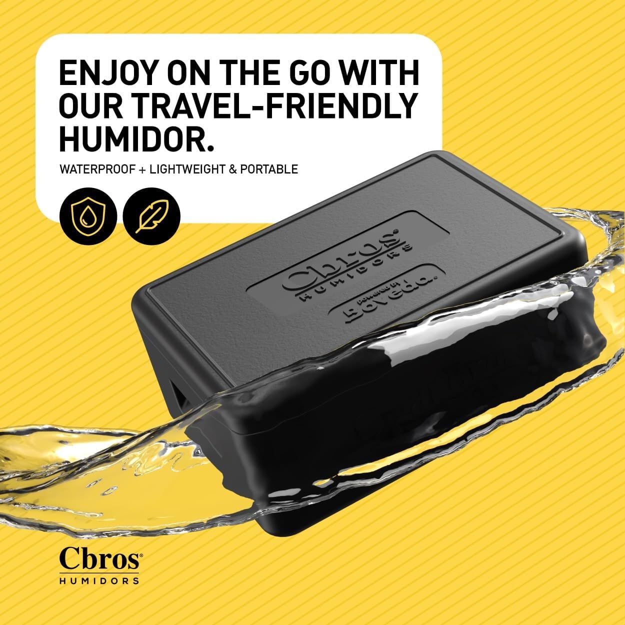 CigarBros Size 30 Personal Humidor with Two-Way Humidity Control Box Powered by Boveda